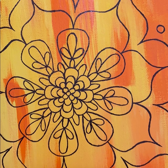 SMALL sunrise mandala orange yellow - Picture 5 of 6
